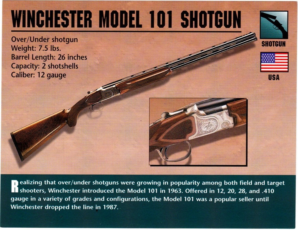 Winchester Model 101 Shotgun Classic Firearms Photo Card u