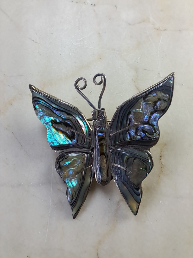 VINTAGE STERLING SILVER .925 BUTTERFLY Brooch Pin TAXCO MEXICO SIGNED