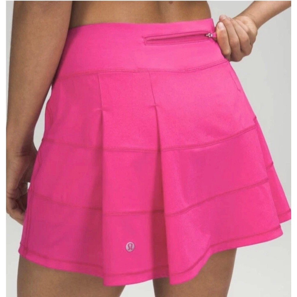Lululemon Pace Rival Skirt Skort Sz 4 Tall Pink Pickleball Tennis Golf Run EUC