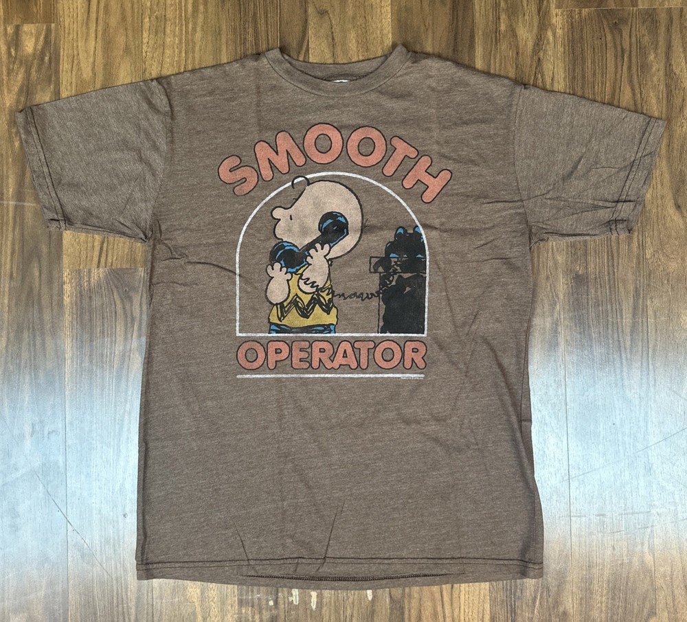 Junk Food Tees Shirt Mens Small Charlie Brown Peanuts Tee Smooth Operator Y2K