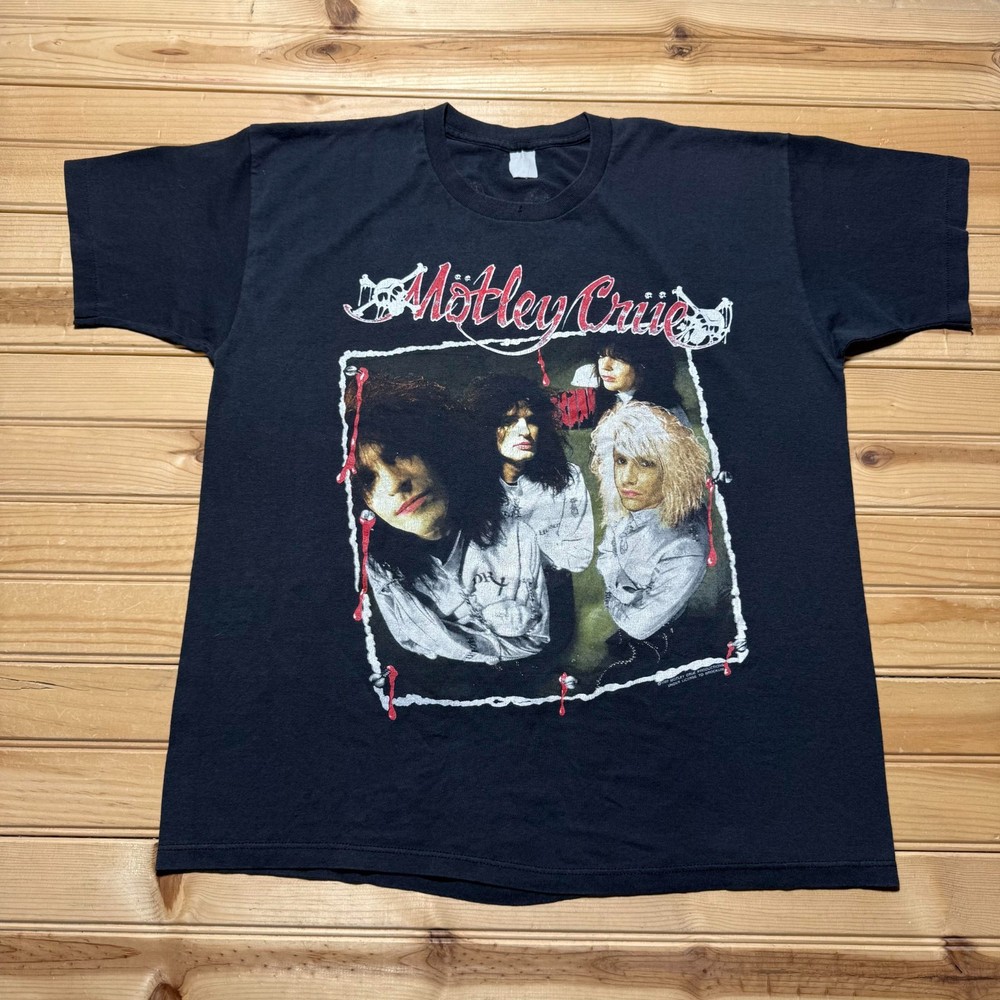 Vintage 1989 Motley Crue Dr. Feelgood Brockum Band Concert Souvenir Shirt Large