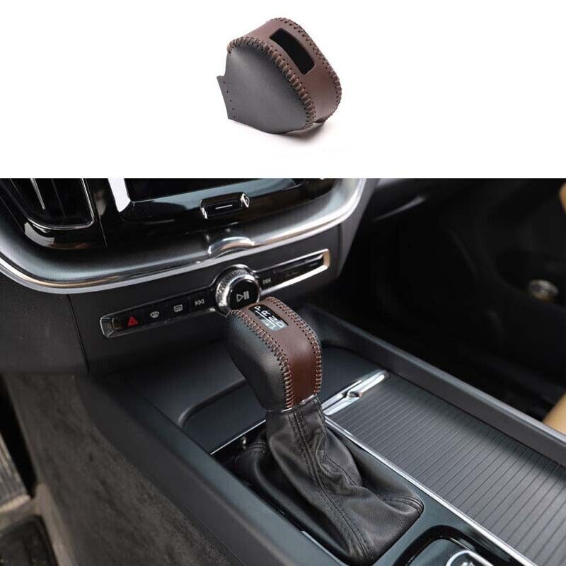 Volvo S60 2019-2021 Black Brown Leather Gear Shift Knob Cover Trim