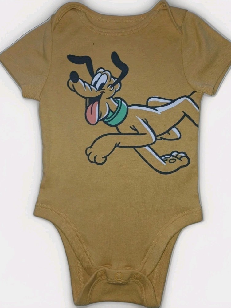 Disney Pluto Baby Romper 1 Piece Snap Bodysuit Jumping Beans 6M EUC