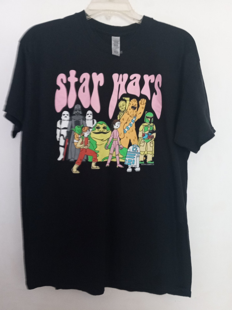 STAR WARS Retro design Logo & Characters Large T Shirt New Free Shipping