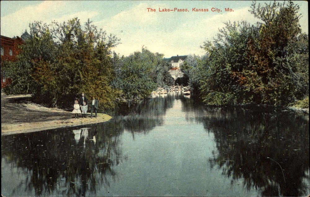 The Lake ~ Paseo ~ Kansas City Missouri MO ~ unused c1910 postcard