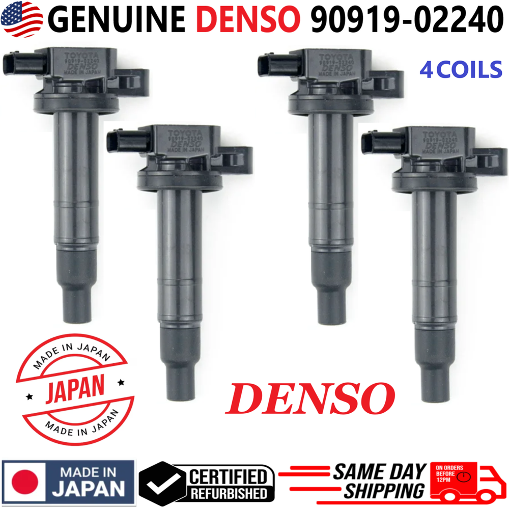 GENUINE DENSO Ignition Coils For 2000-2016 Toyota & Scion xA xB I4, 90919-02240