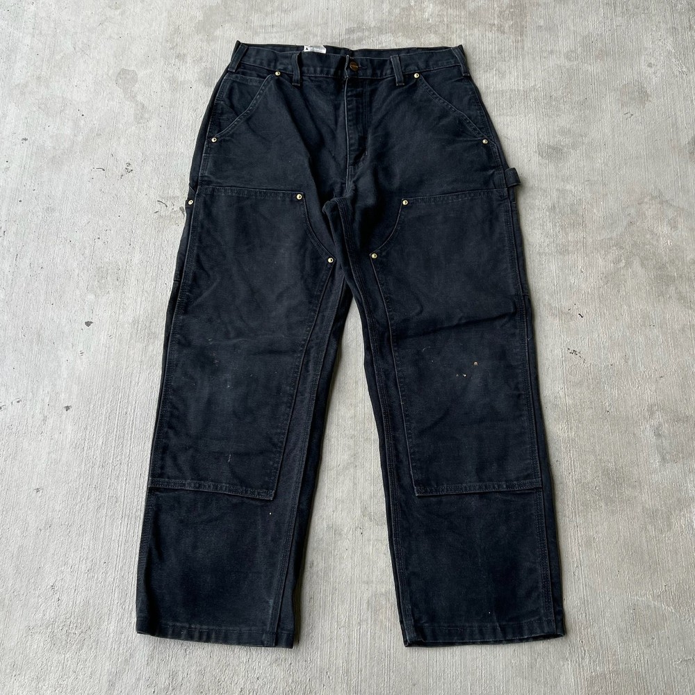 Carhartt black double knee work wear carpenter pants 32x30