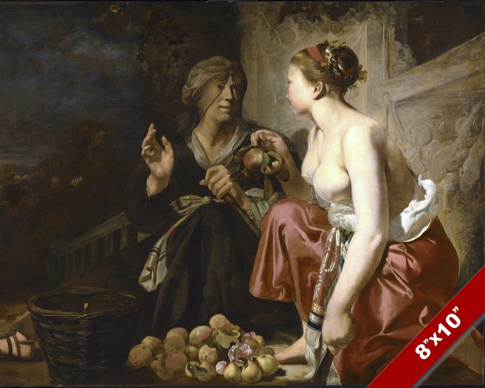 ROMAN GOD VERTUMNUS TRICKS POMONA ART MYTHOLOGY PAINTING REAL CANVAS PRINT