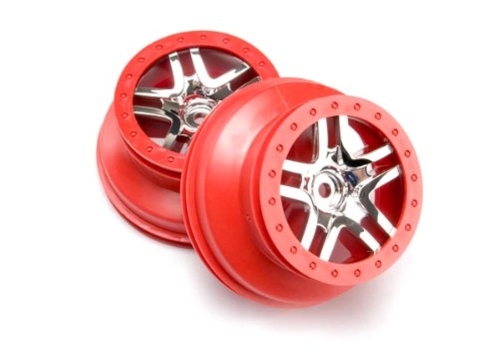 Traxxas 6872A Wheels SCT Split-Spoke Chrome, Slash 4x4, 177-Pack
