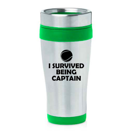 16 oz Travel Coffee Mug Tennis I Survived Being Captain