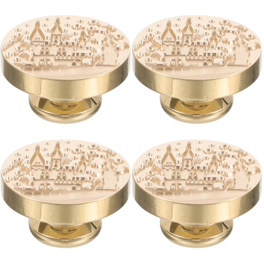 Set of 4 Wax Melting Spoon Seal Stamp Head Scrapbook Stickers Red Beads Baby