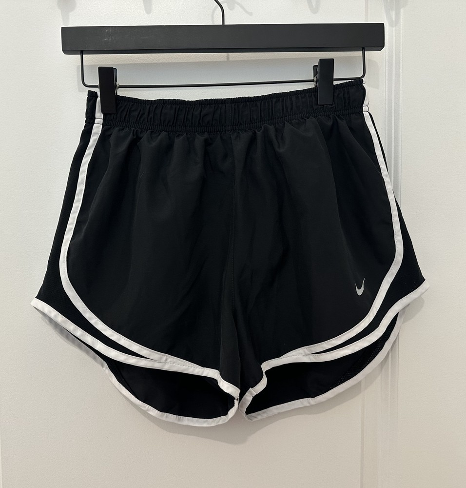 Nike Dri-Fit Womens Black with White Trim  Shorts Size Medium