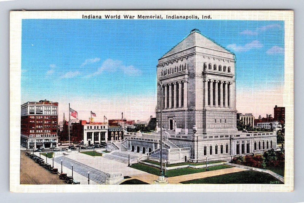 Indianapolis IN-Indiana, Indiana World War Memorial, Antique Vintage Postcard