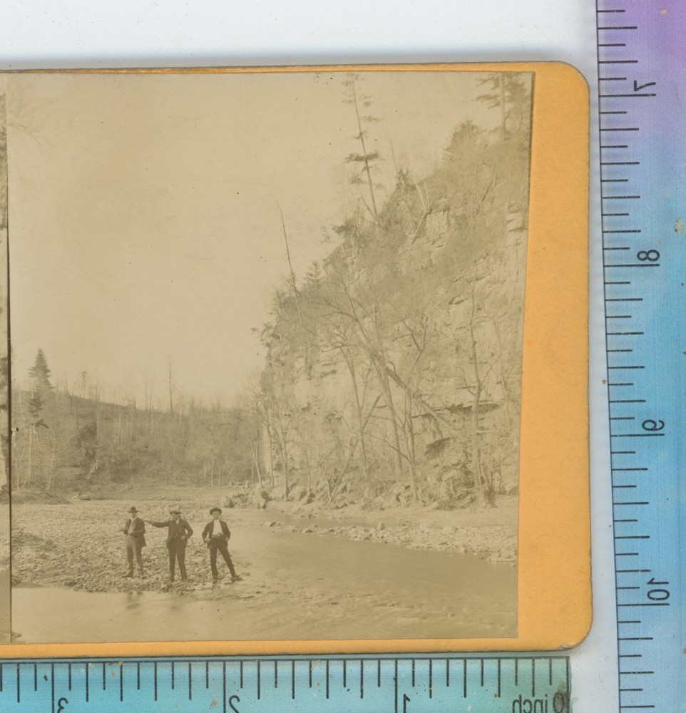 Scene Eau Galle River Spring Valley WI Wisconsin John Krueth Stereoview 1904