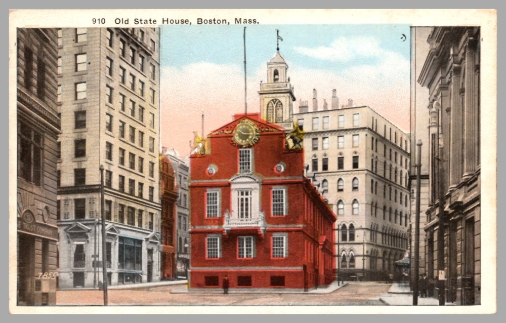 Old State House Boston Massachusetts MA WB c1920 Street View UNP Postcard