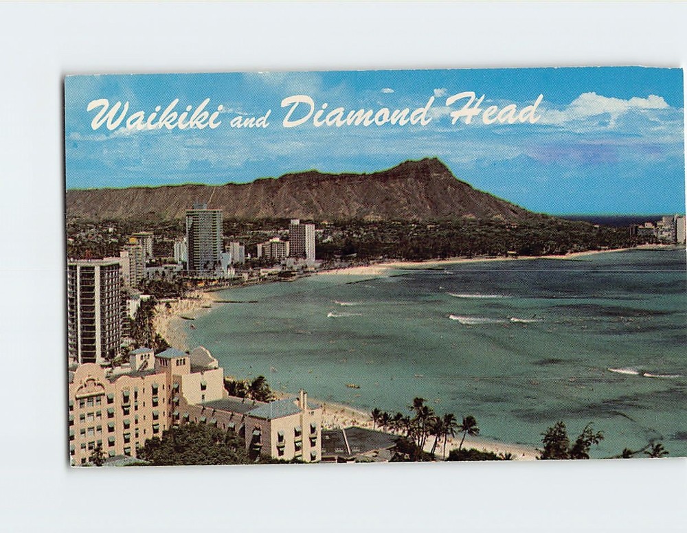 Postcard Waikiki and Diamond Head Honolulu Hawaii USA