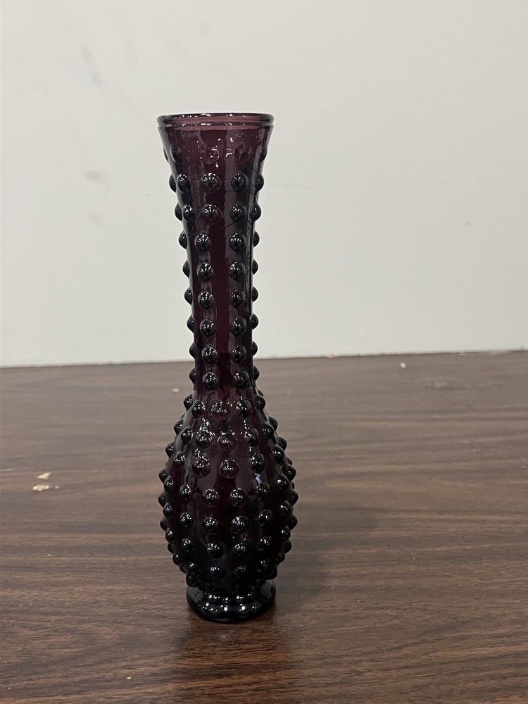 Vintage bud vase 9 inches Amber  #OB