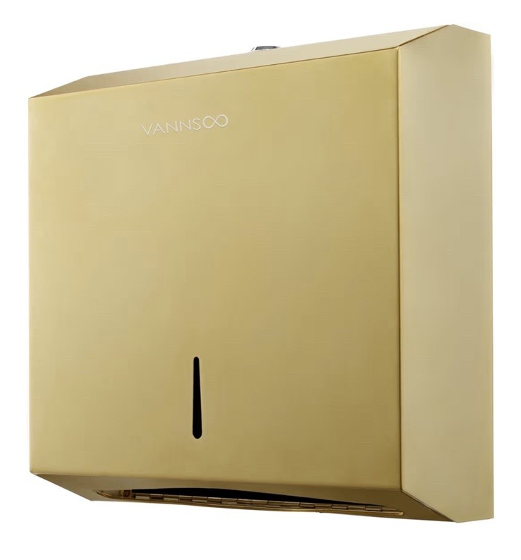 Commercial Paper Towel Dispenser Wall Mount, Tri-fold/Multi-fold/C-Fold Gold