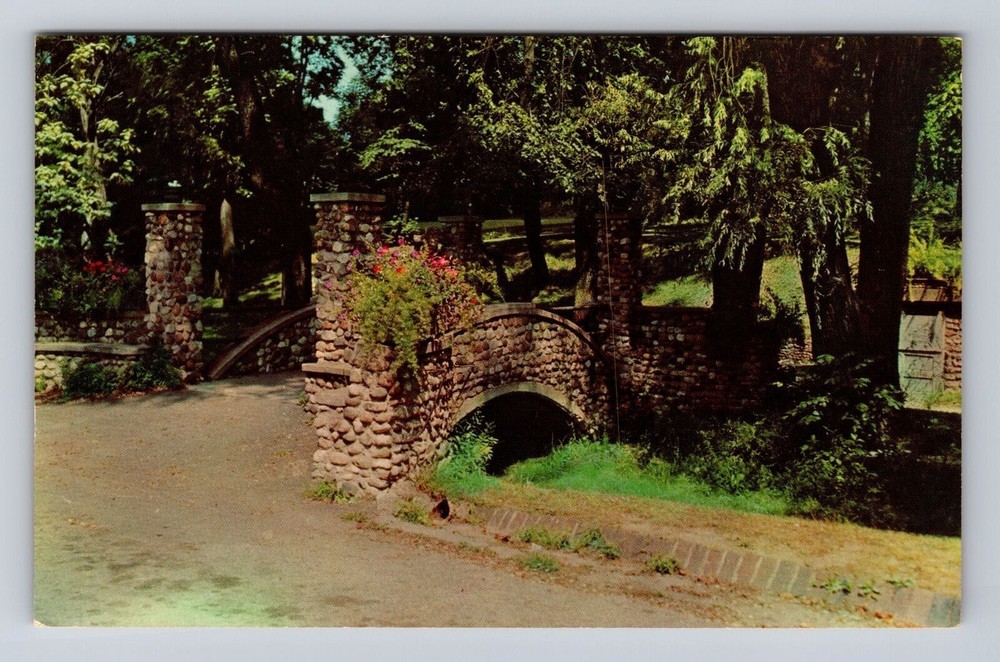 Richmond IN-Indiana, Glen Miller Park, Rustic Bridge, Antique Vintage Postcard