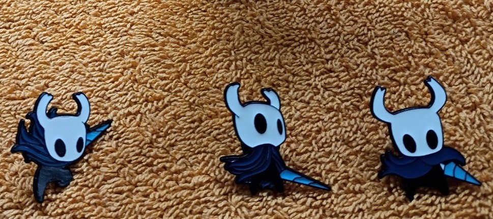3pc HOLLOW KNIGHT PIN SET - Metal Brooch Enamel Lapel Badge Game Character Pins