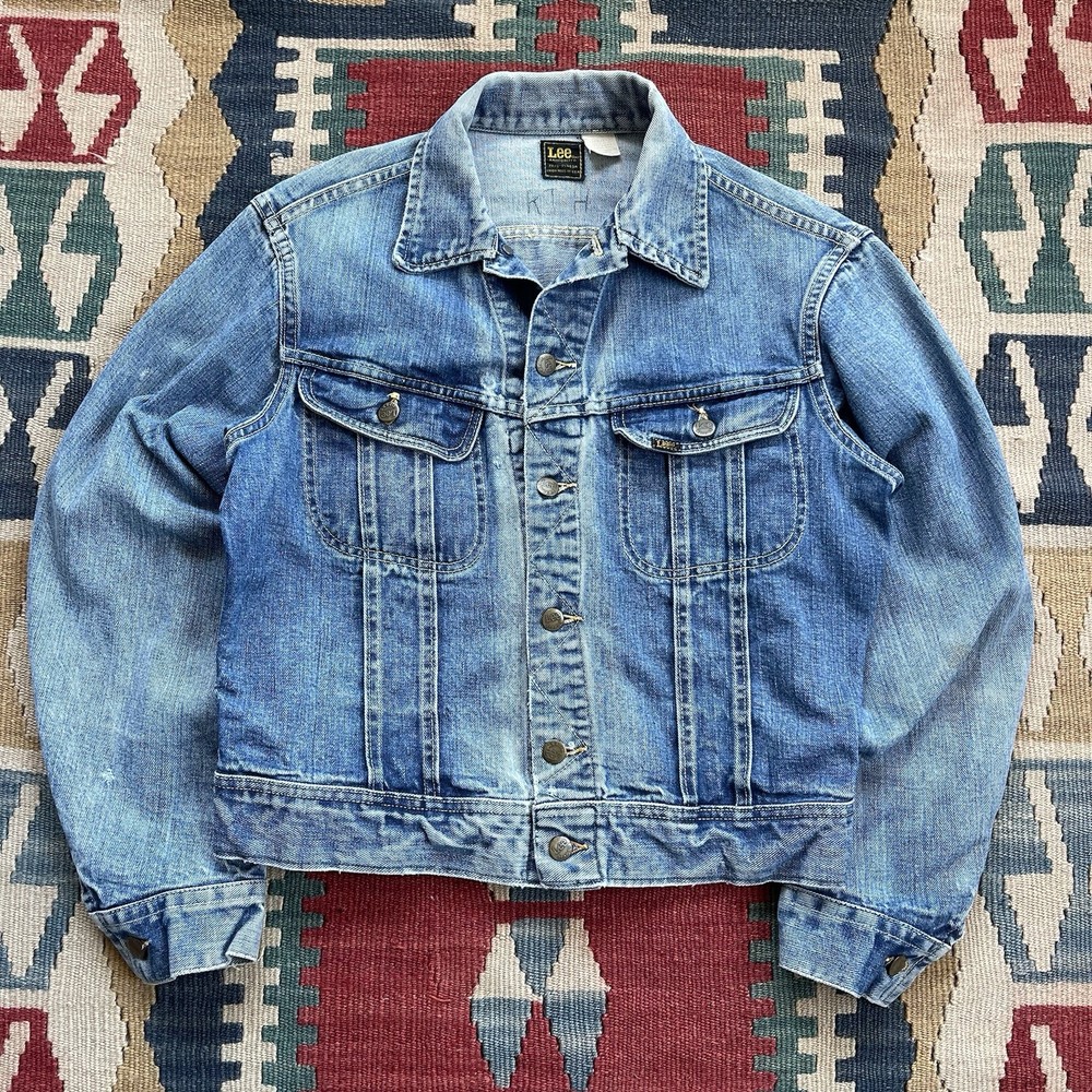 Vintage 60s 70s Lee Riders 101-J Sanforized Denim Jean Trucker Jacket