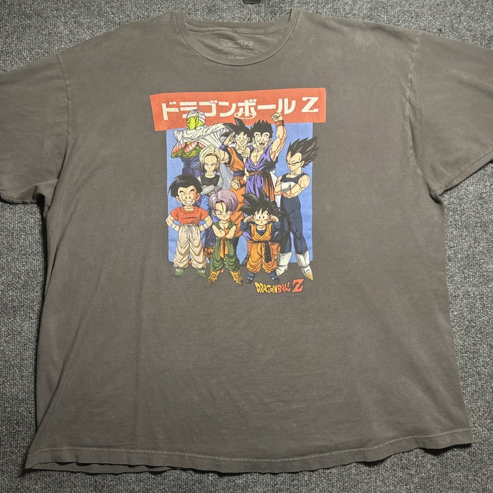 Dragon Ball Z Toei Animation 3XL Gray Cotton Graphic Print T-Shirt
