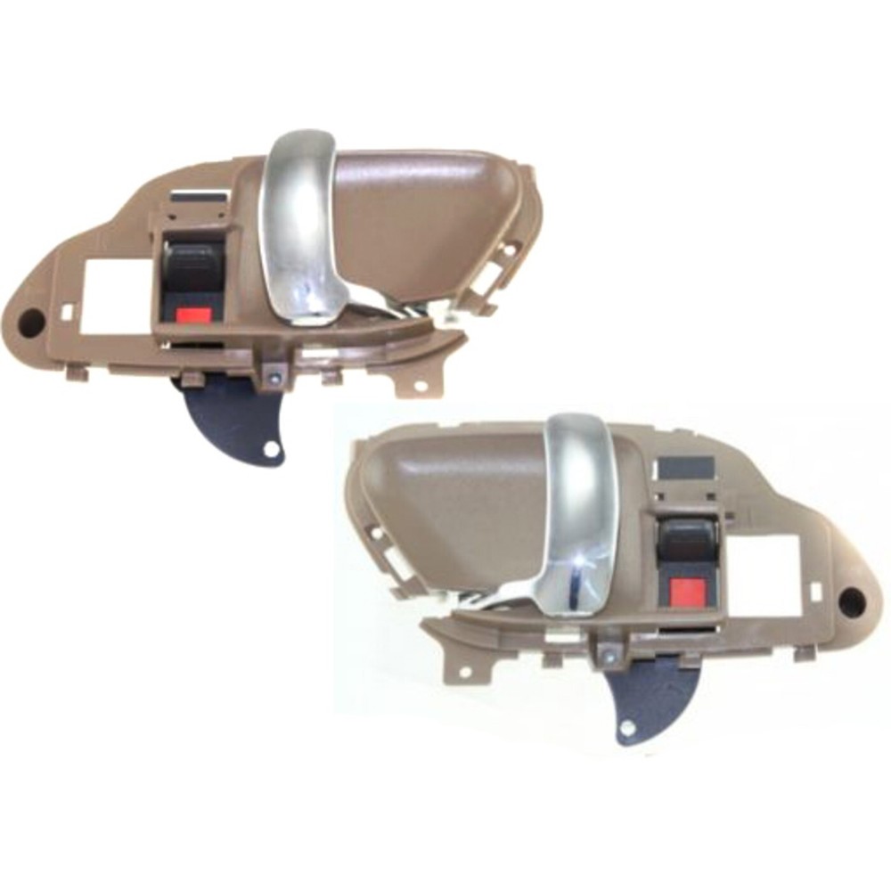 Inner Inside Interior Door Handle Tan Pair Set Chrome for Chevy Pickup Truck