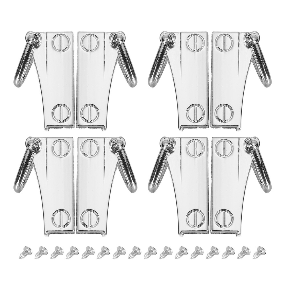 Bag Side Clip Buckle, 4 Sets Metal Handbag Strap Chain Connector Silver