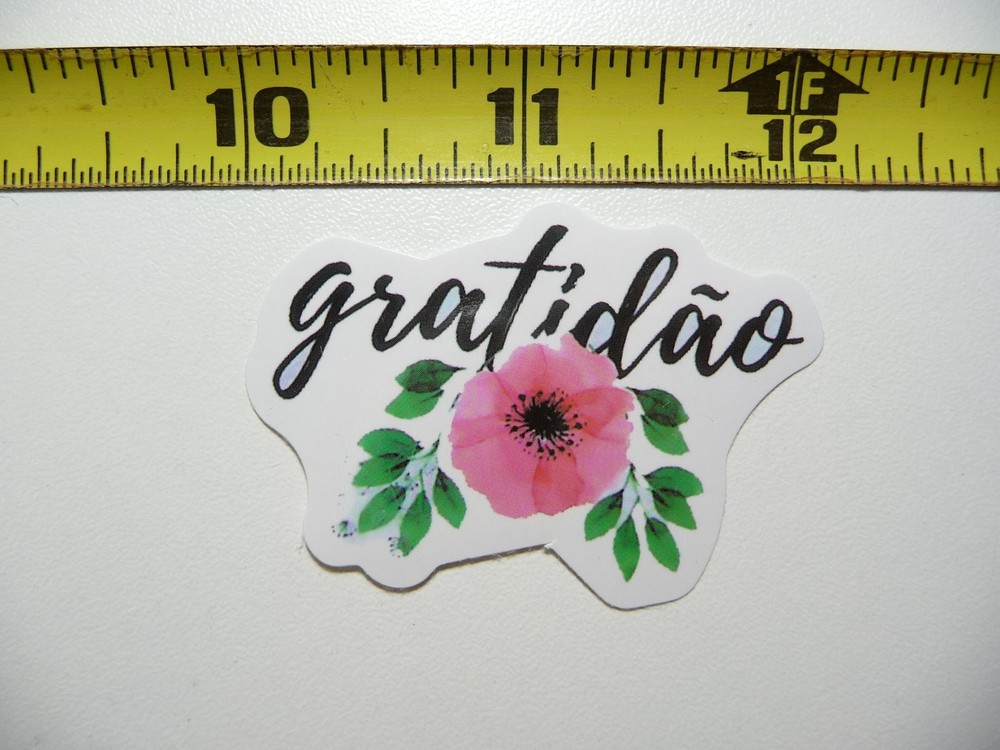 Gratidao Flower Positive Motivational Decal Sticker for Inspiration