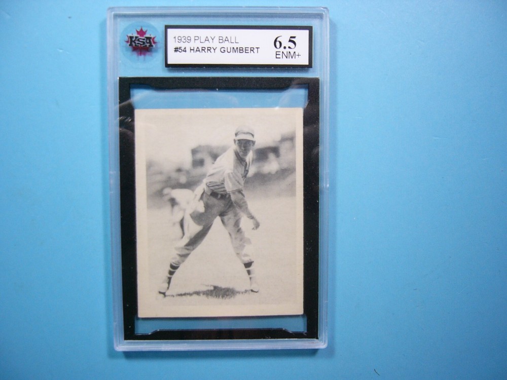 1939 Play Ball Gum MLB Baseball Card #54 Harry Gumbert Rookie KSA 6.5 EX/NM+ Condition