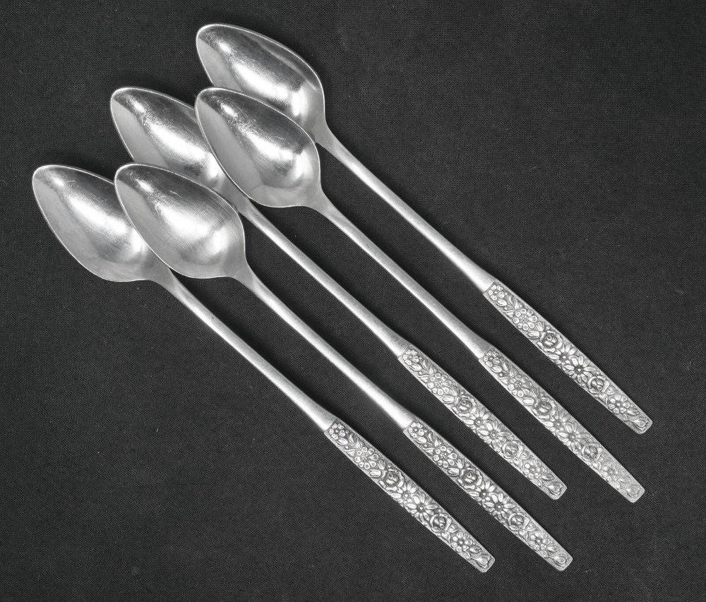 Oneida MALIBU Stainless Iced Teaspoon set of 5. 7 5/8