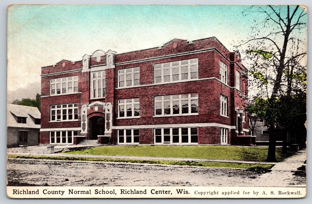 Richland Center Wisconsin~County Normal School Bldg Street View~Vintage Postcard