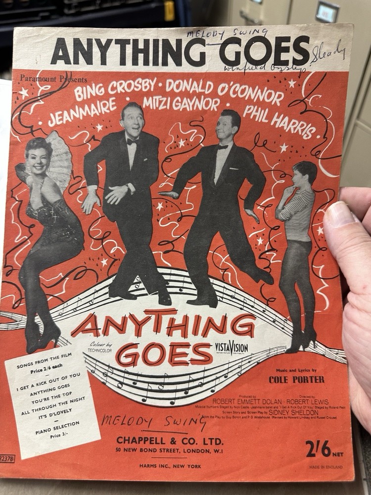M UK Musical Sheet Music ANYTHING GOES (Mitzi Gaynor) Title Song