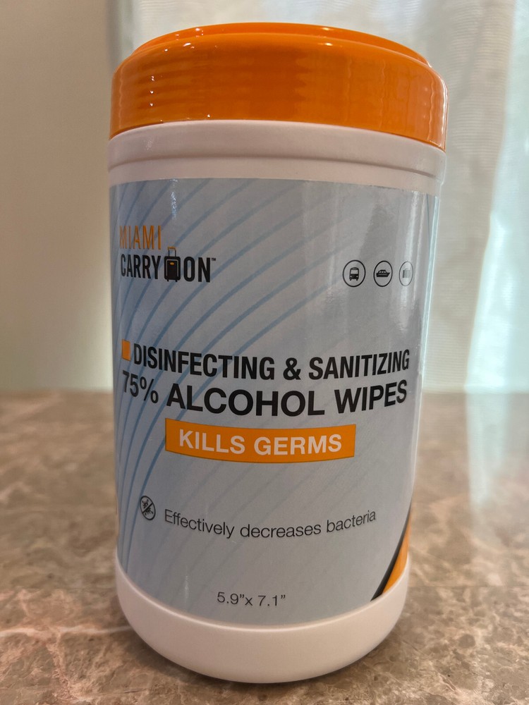 Miami Carry On Wipes 75% Alcohol