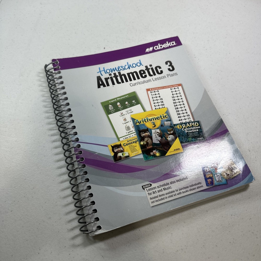 Abeka Homeschool Arithmetic 3 Curriculum Lesson Plans Spiral Bound
