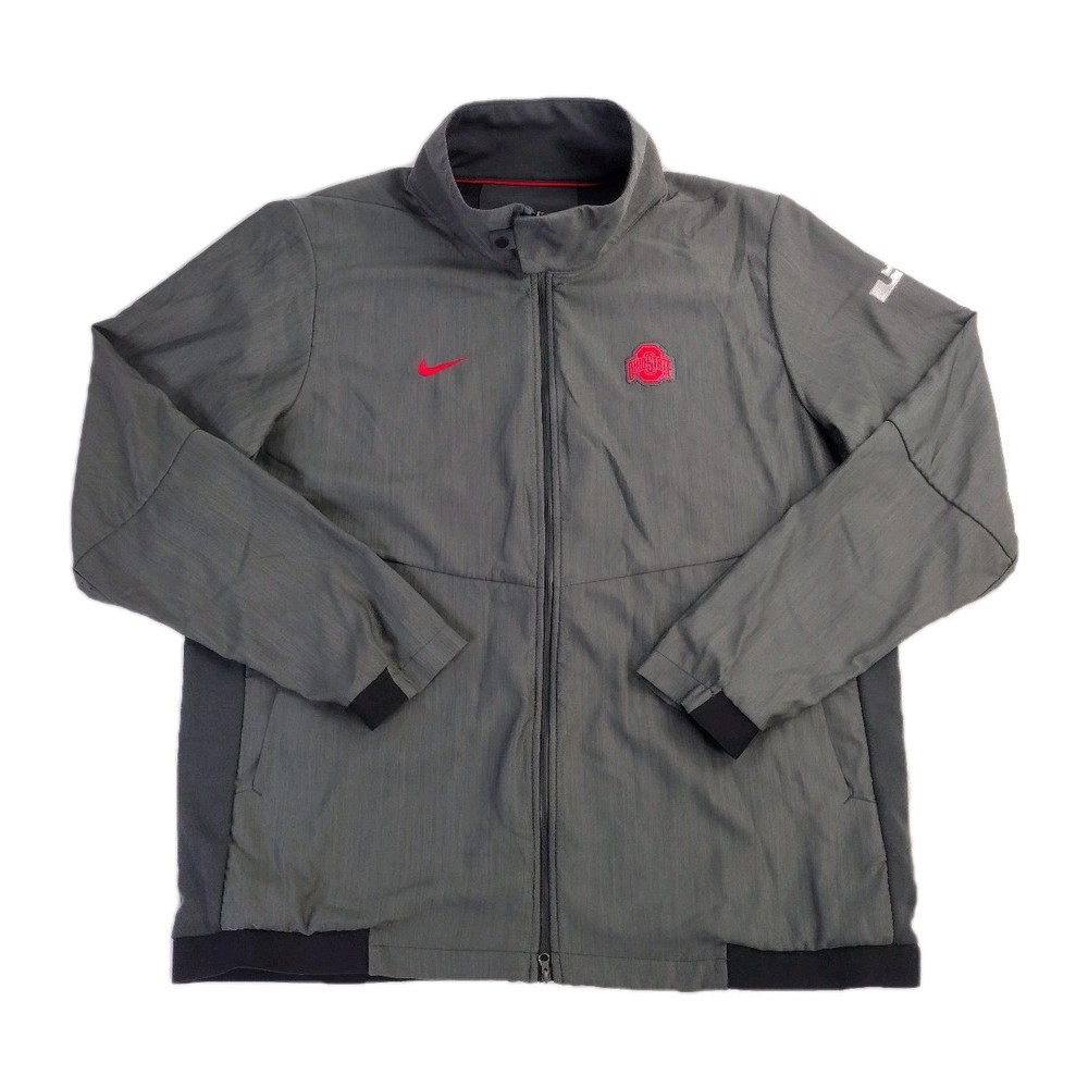 Nike LeBron James Dri-Fit Ohio State Buckeyes Full Zip Athletic Gray Jacket XL