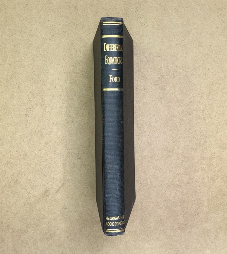 Vintage 1933 Differential Equations 1st Edition by Ford McGraw-Hill HCVG