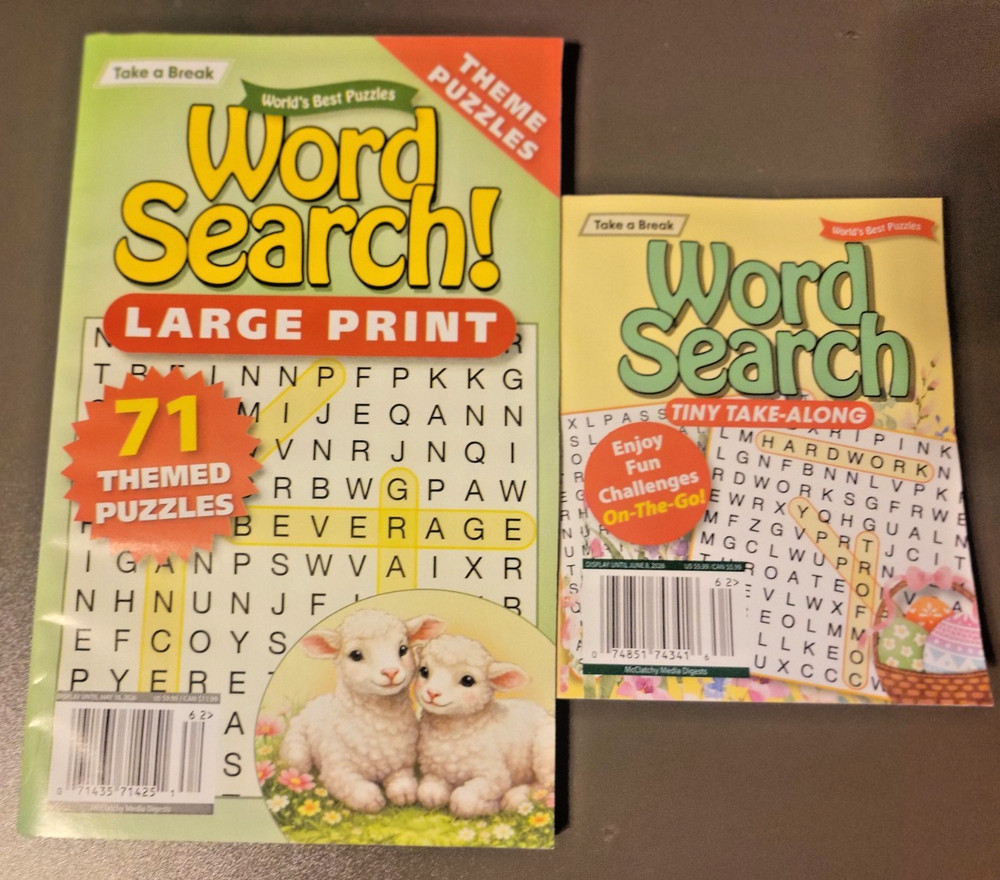Word Search! Large Print by Take-A-Break-71 Puzzles  + Free Tiny Take-Along Book