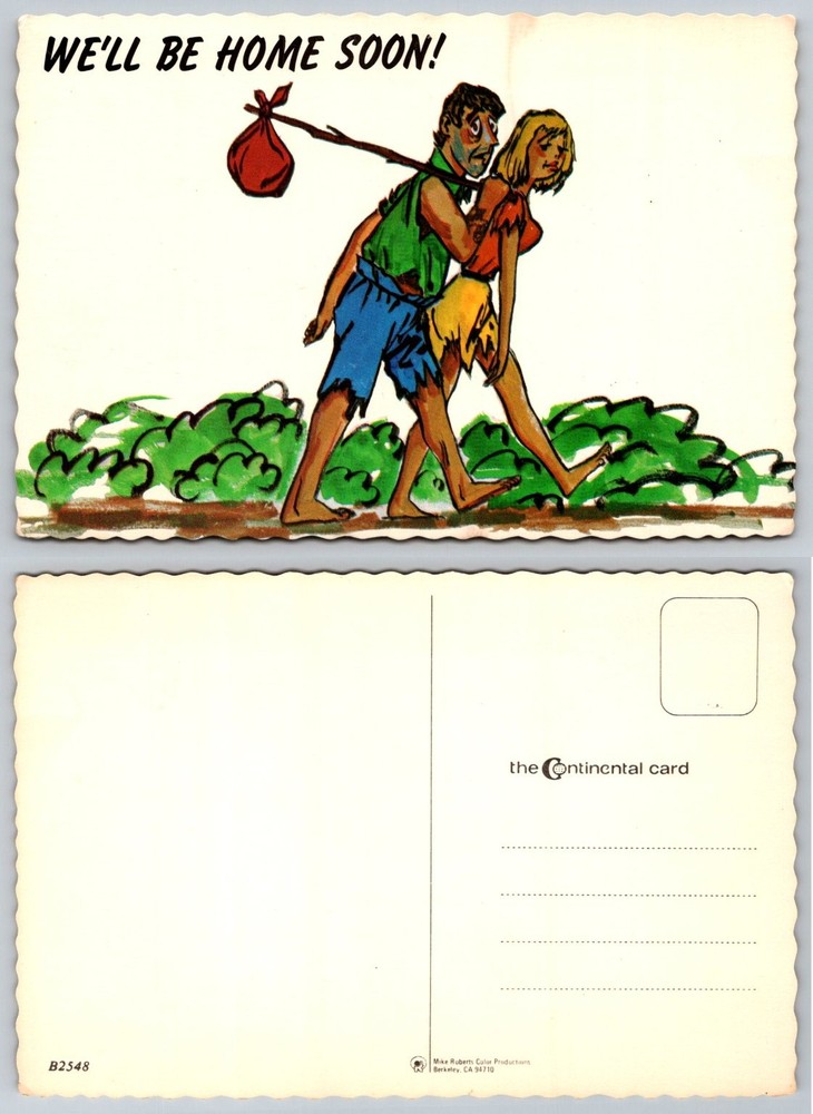 Vintage Cartoon Postcard WE'LL BE HOME SOON Stranded Couple Humor Mike Roberts