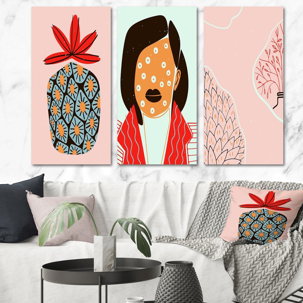 Designart Minimalist Fashion Abstract I - Contemporary Modern Art Print for Stylish Home Decor