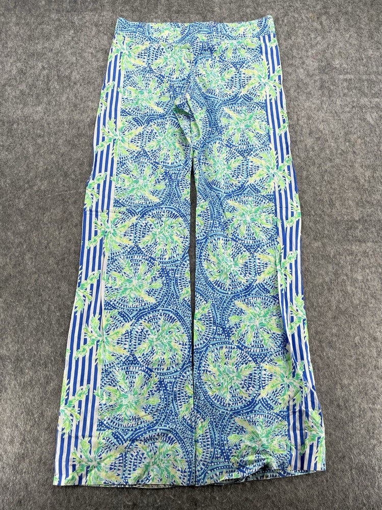 Lilly Pulitzer Bal Harbour Bennet Blue Wide Leg Palazzo Pants Size S