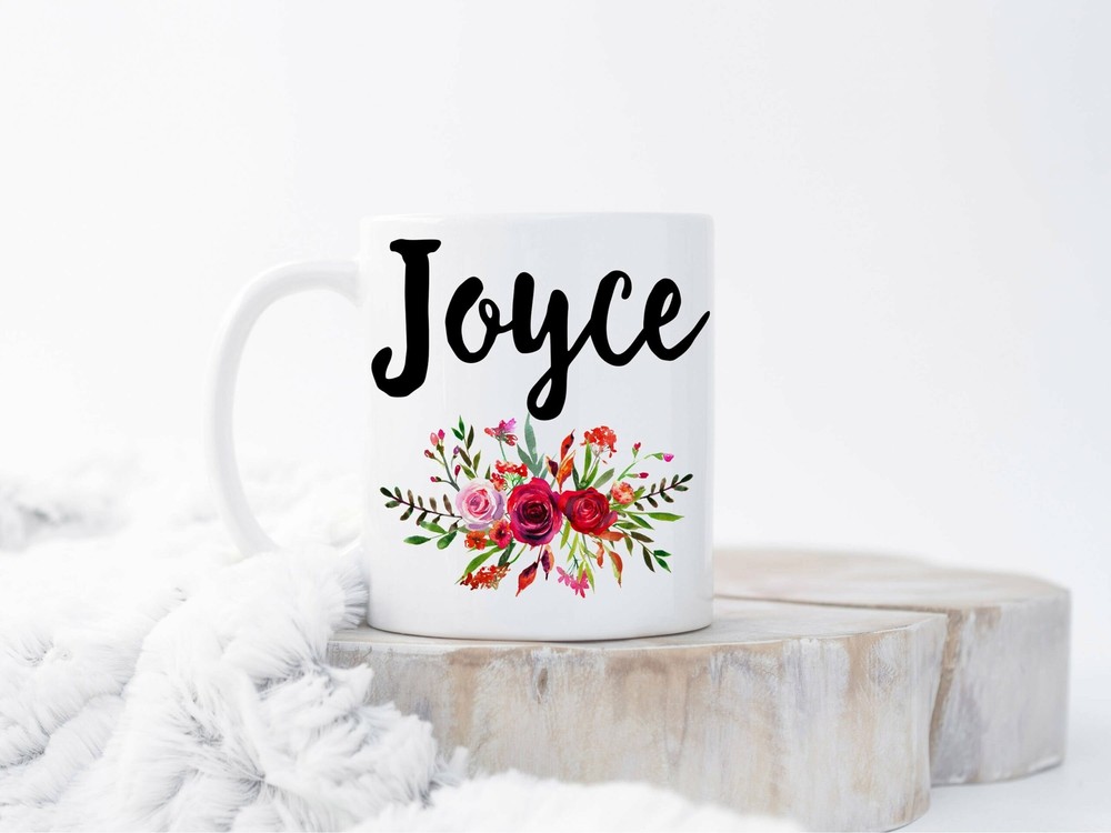 Floral Name Mug Custom Name Mug Personalized Mug Custom Coffee Mug Monogram Mugs