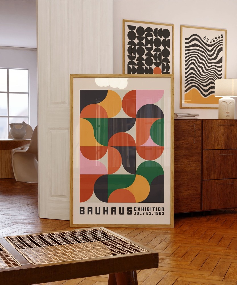 Bauhaus Exhibition Poster 1923 Colorful Mid Century Modern Wall Art Geometric
