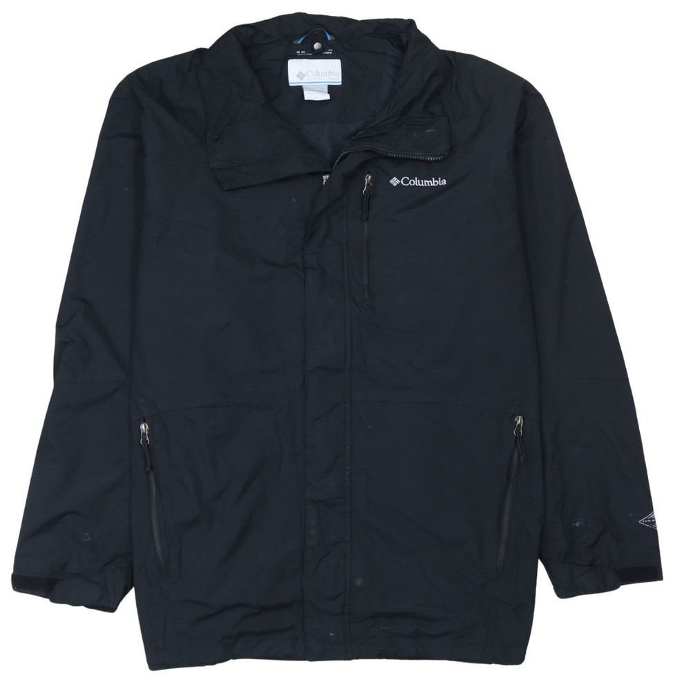 Columbia Mens Titanium Windbreaker Jacket Black Full Zip Pockets Logo Outdoor XL