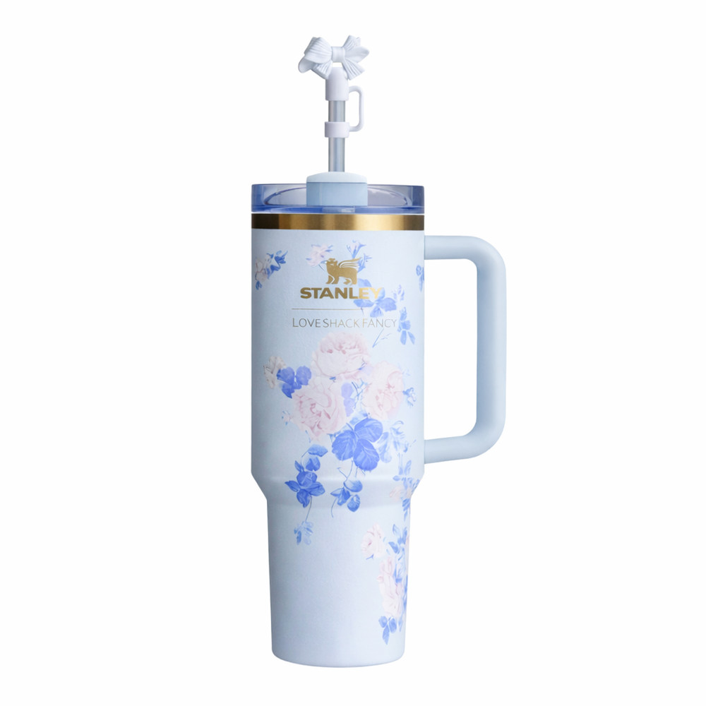 Stanley x LoveShackFancy 40oz Quencher Tumbler Blue Floral Limited Edition NEW