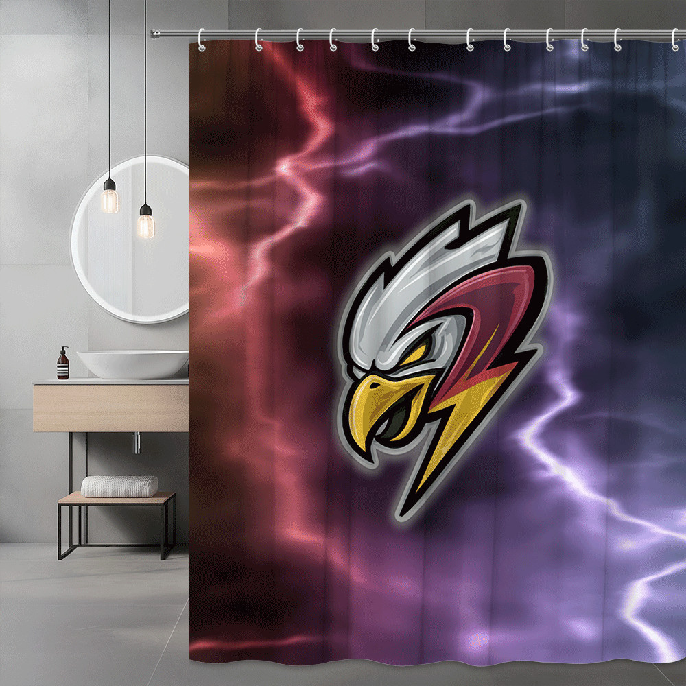Lightning Eagle Graphic Shower Curtain Purple Pink
