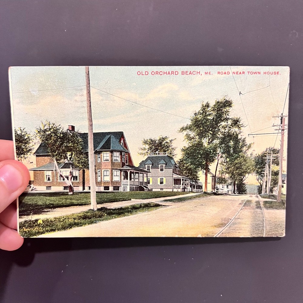 Old Orchard Beach Maine Road Near Town House 1908 Vintage Postcard