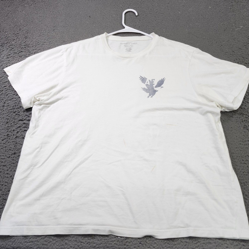 American Eagle Shirt Mens XL White AE Eagle Logo Super Soft Graphic Tee Tagless