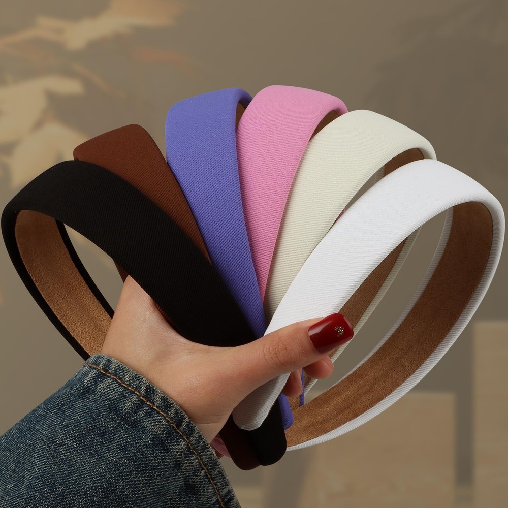 DiyJibb 6PCS Headbands for Women – 1 Inch Wide NonSlip Elastic Hair Bands, Th...