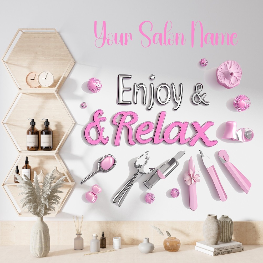 Spa & Lashes Business Name Wall Decal Personalized Sticker  